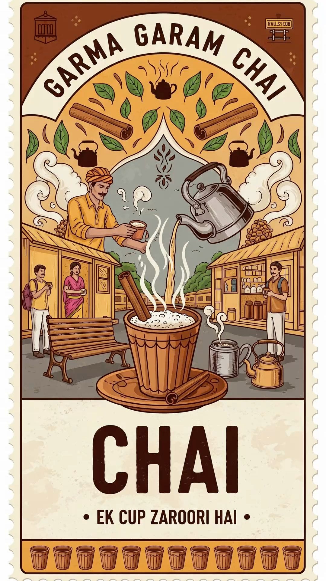 Chai retro aesthetic poster