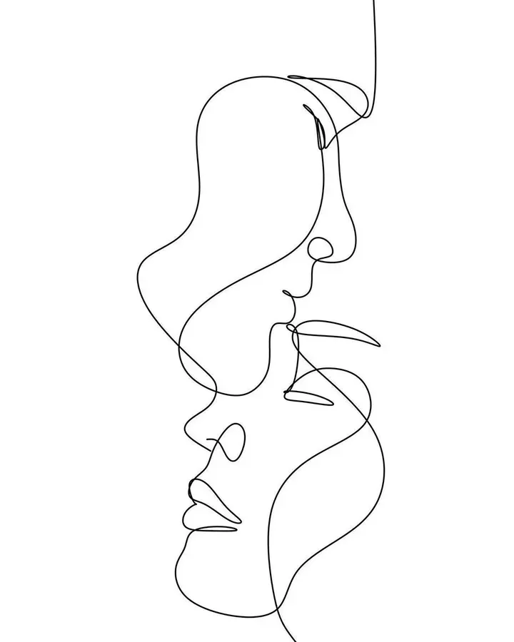 Download Forehead Kiss One Line Drawing Wallpaper | Wallpapers.com