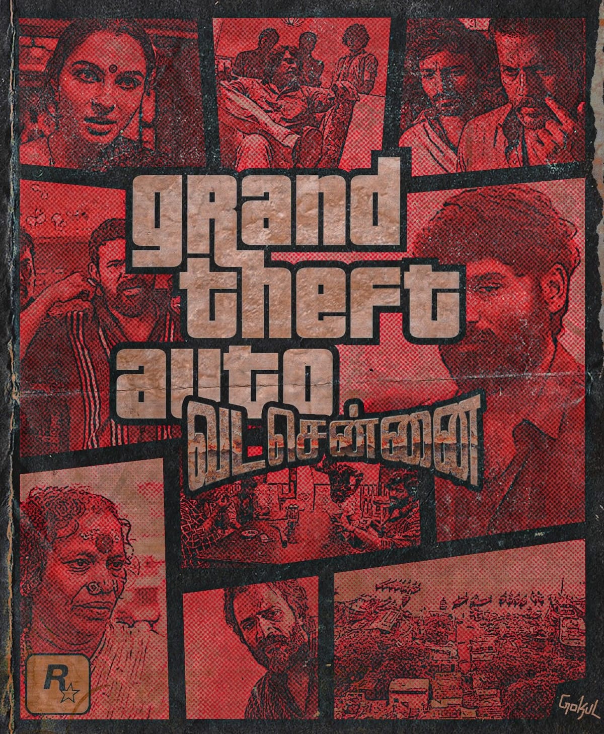 Vadachennai × GTA crossover vintage Poster