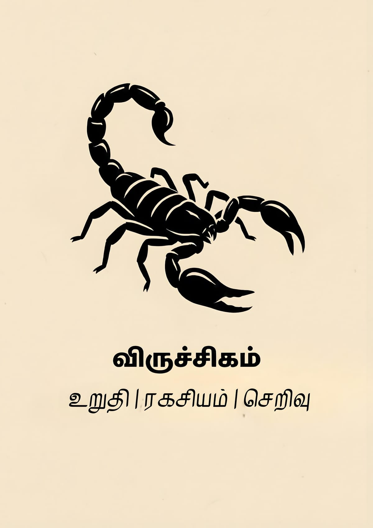 Viruchigam | Tamil Rasi Poster Digital Download, Printable Zodiac Wall Art, Minimalist Indian Astrology Print, Horoscope Decor, Tamil Poster