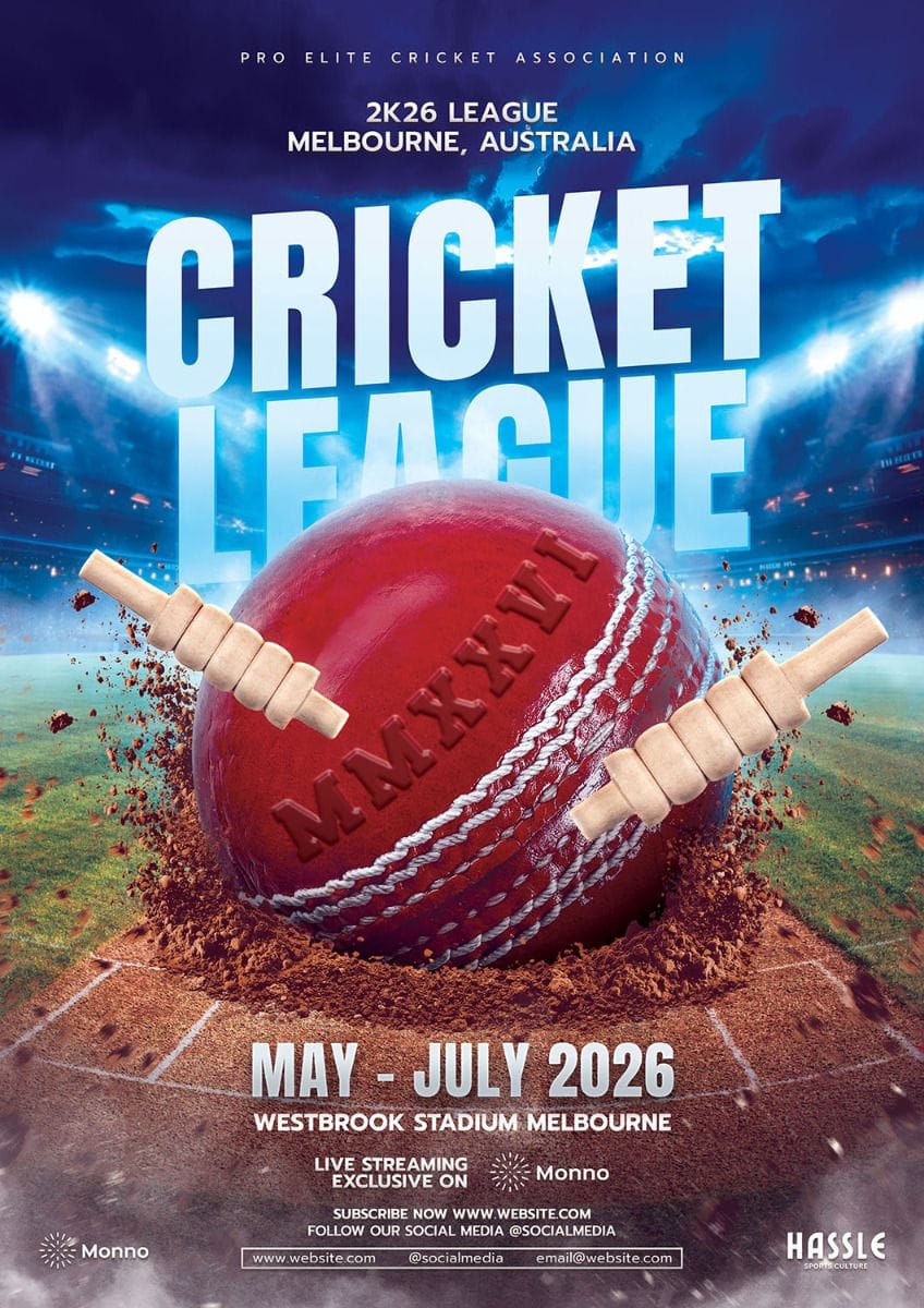 Cricket Flyer Template PSD