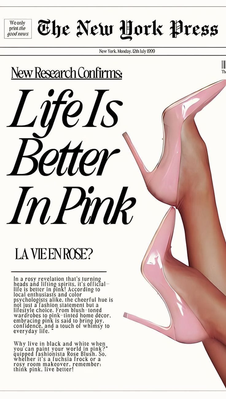 Pink + white poster poster