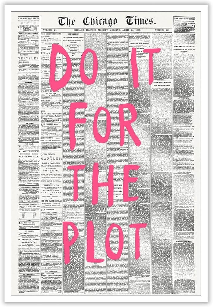 Pink + white poster poster