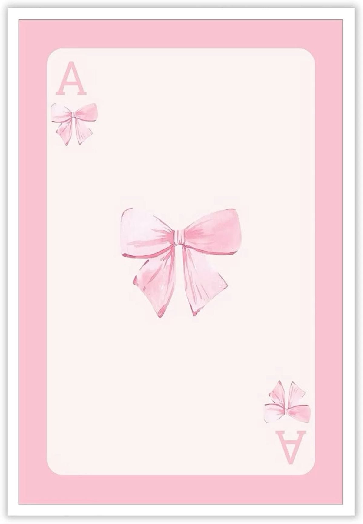 Pink bow coquette ace playing card poster!🎀