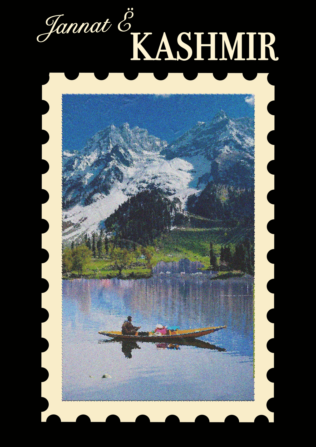 kashmir poster|stamp style poster