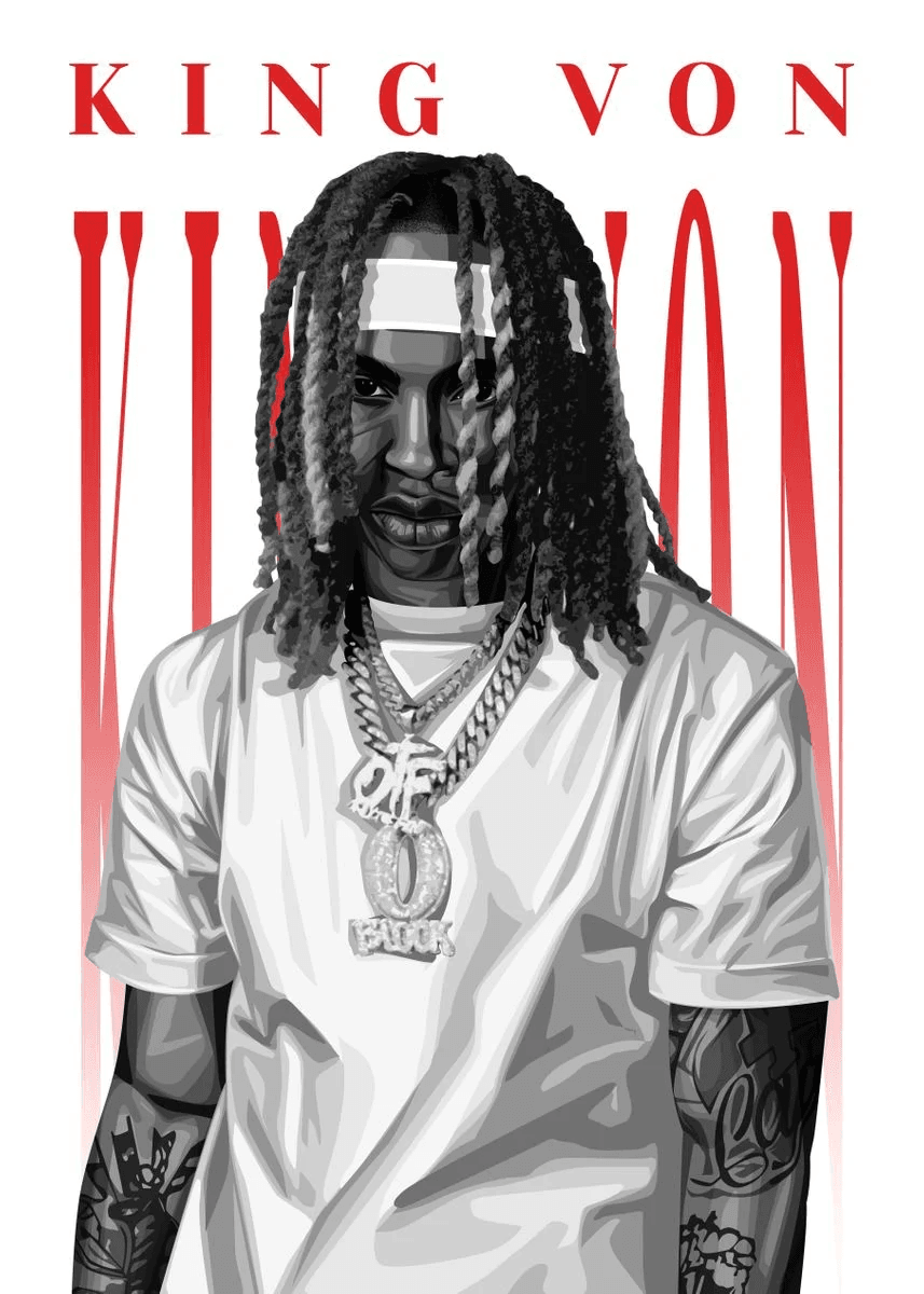 'King Von' Poster, picture, metal print, paint by Athlehema by MochtretPro | Displate
