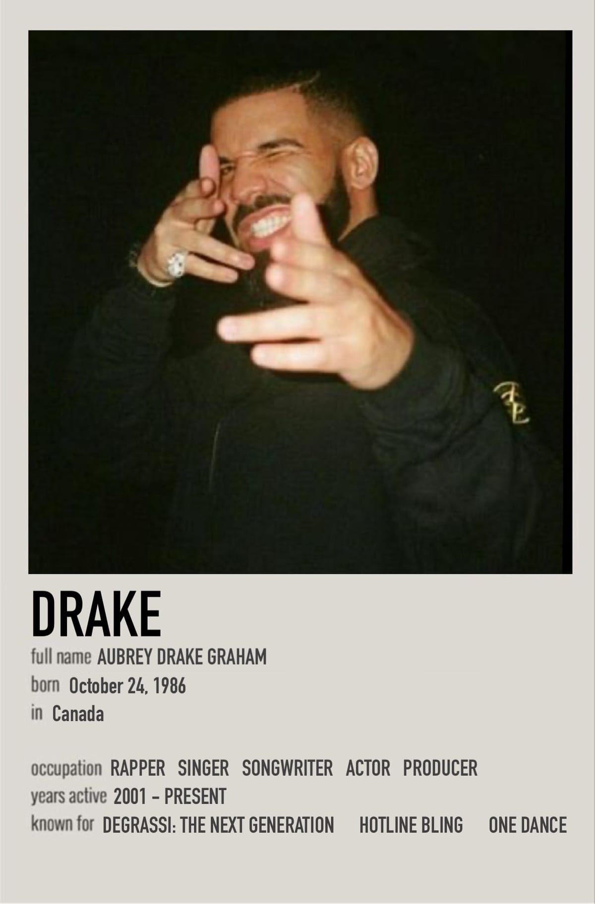 Drake Polaroid poster