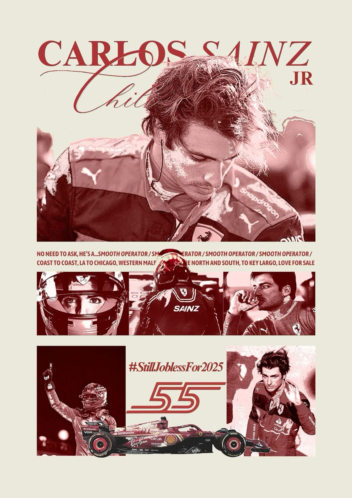 Carlos Sainz Vintage Poster