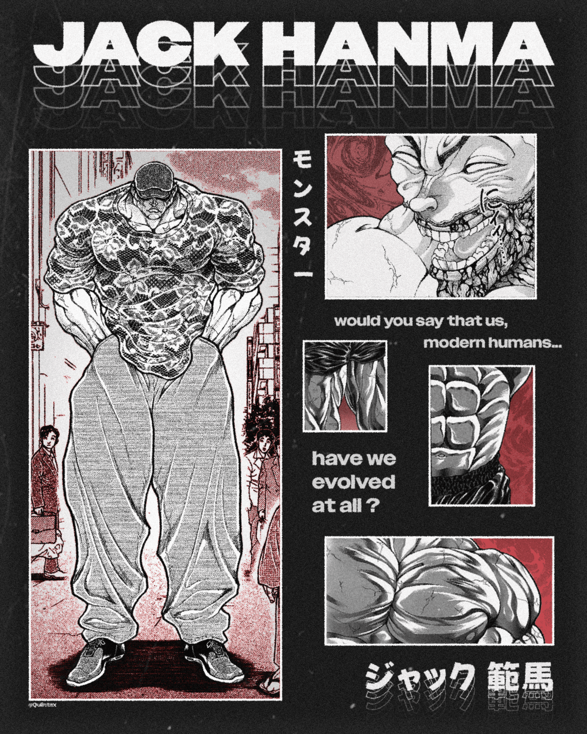 Jack Hanma - Baki - Poster brutalism