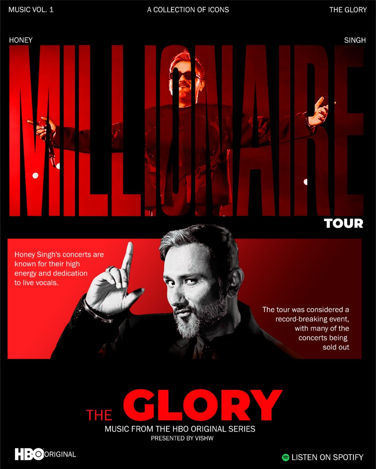 Poster Design for 🔥 The Millionaire Tour | Music Icons Live with The Glory Soundtrack