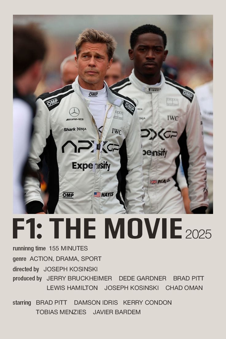 F1: THE MOVIE 2025 Minimalistic polaroid movie poster