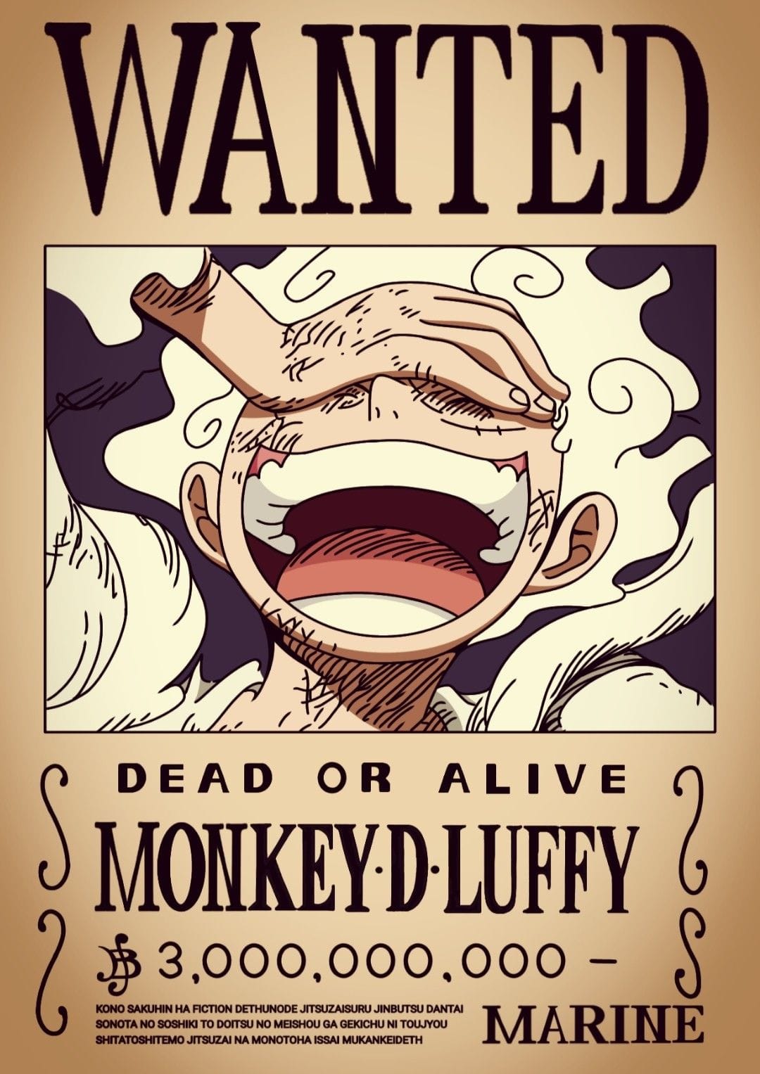 Luffy Gear 5 Wanted Poster HD