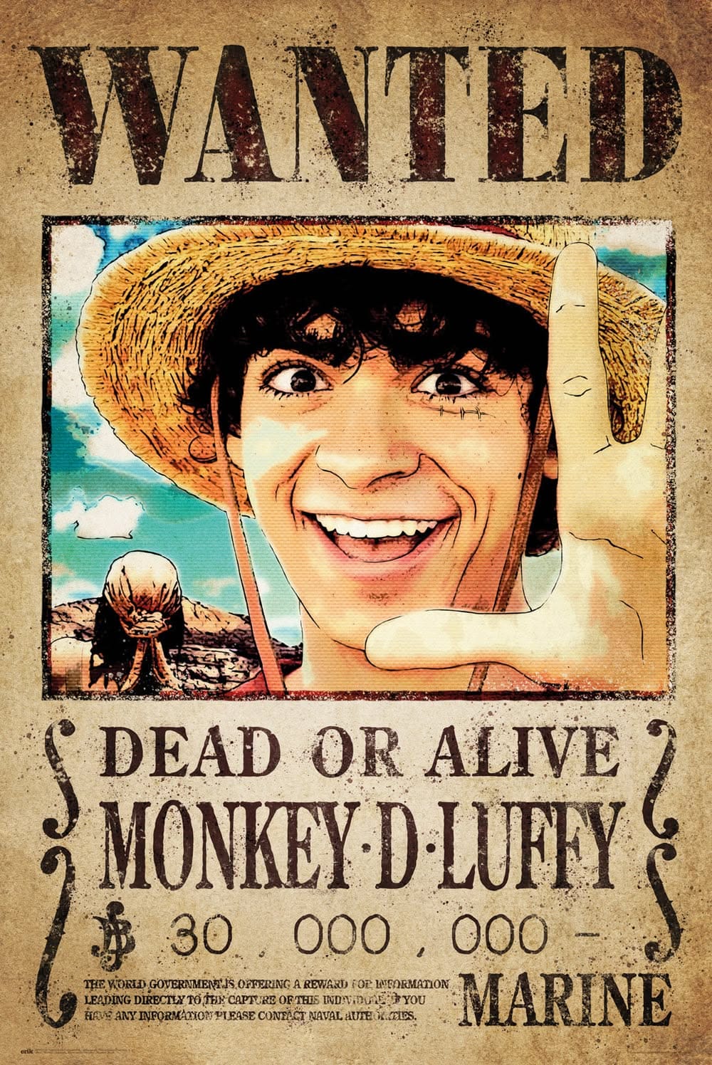 One Piece Poster Wanted Monkey D. Luffy