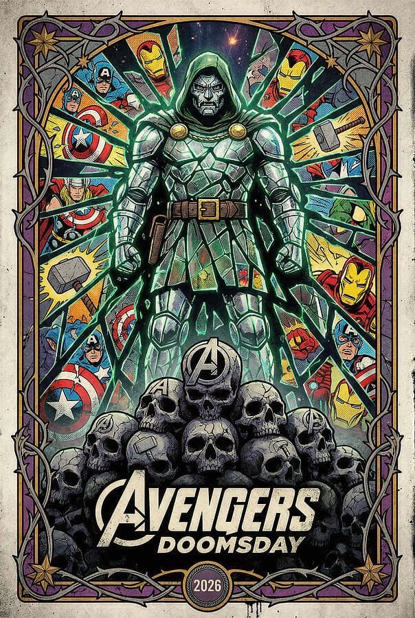 Avengers Doomsday Comic - Minimal Movie Poster - Retro Film Poster - Vintage - 2026 by SampadArt Gallery