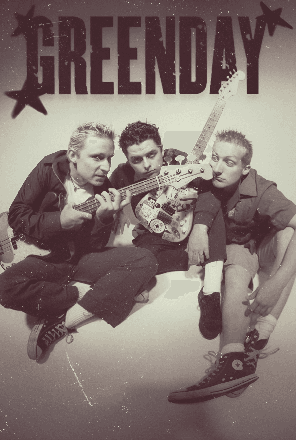 my black and white poster with Green Day!!