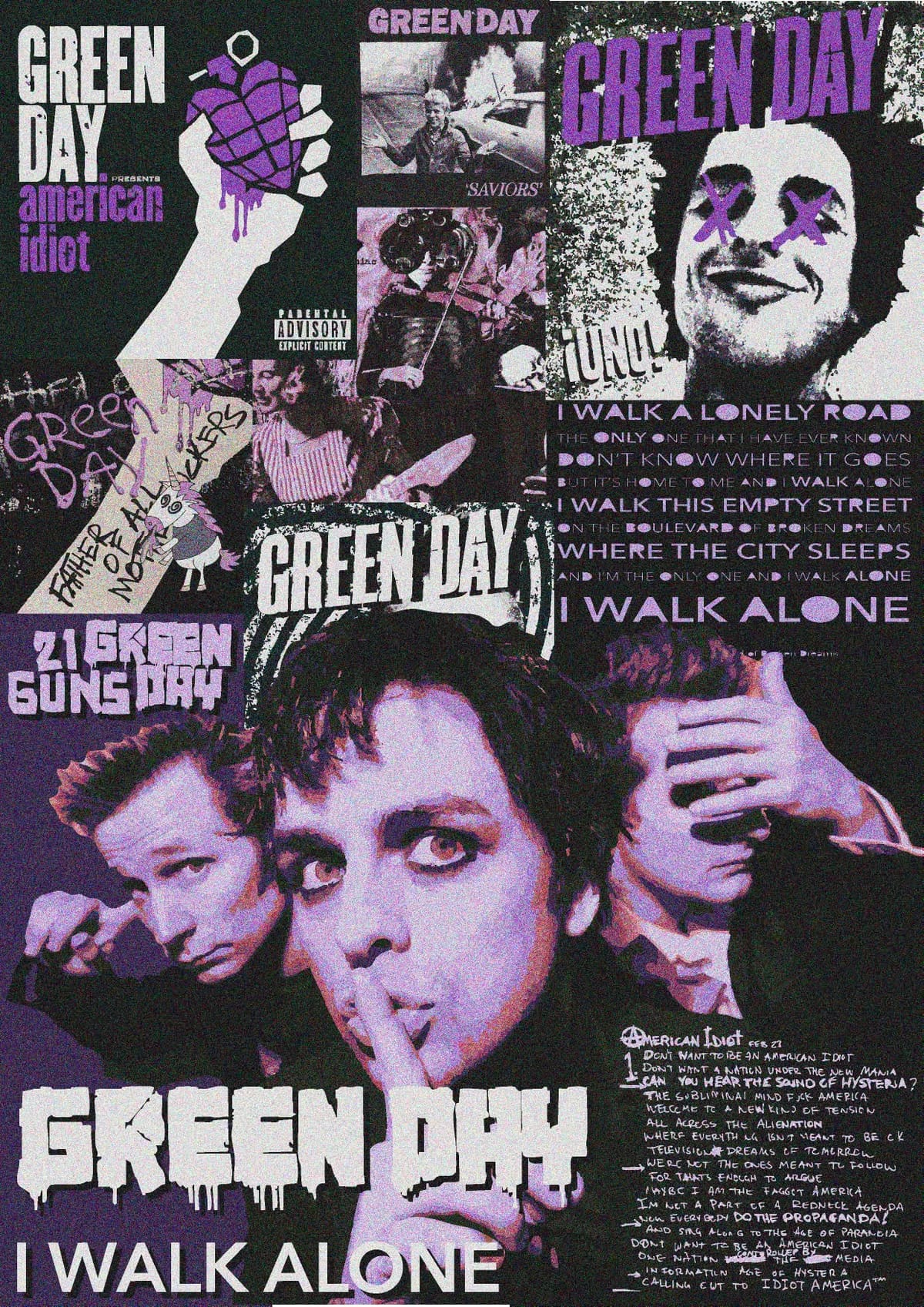 Green Day Old School Poster