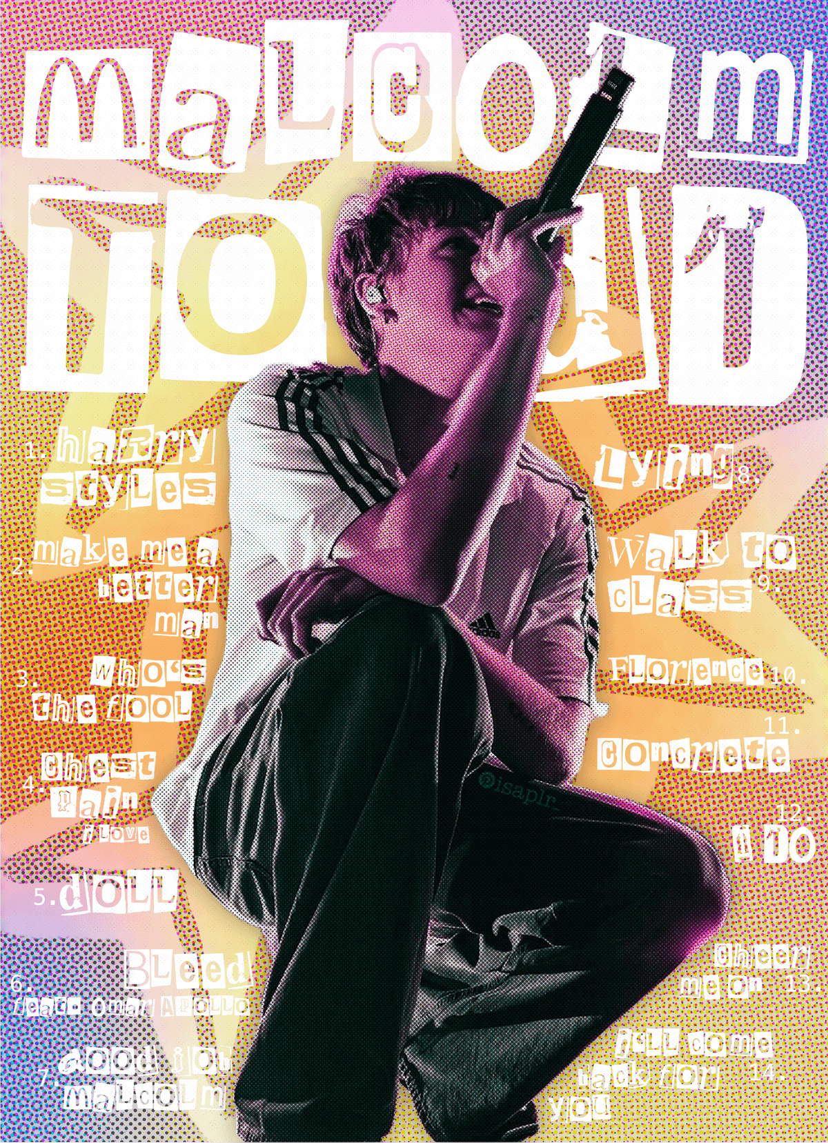 Malcolm Todd tracklist poster aesthetic wholesome rockstar star graphic design 🌟