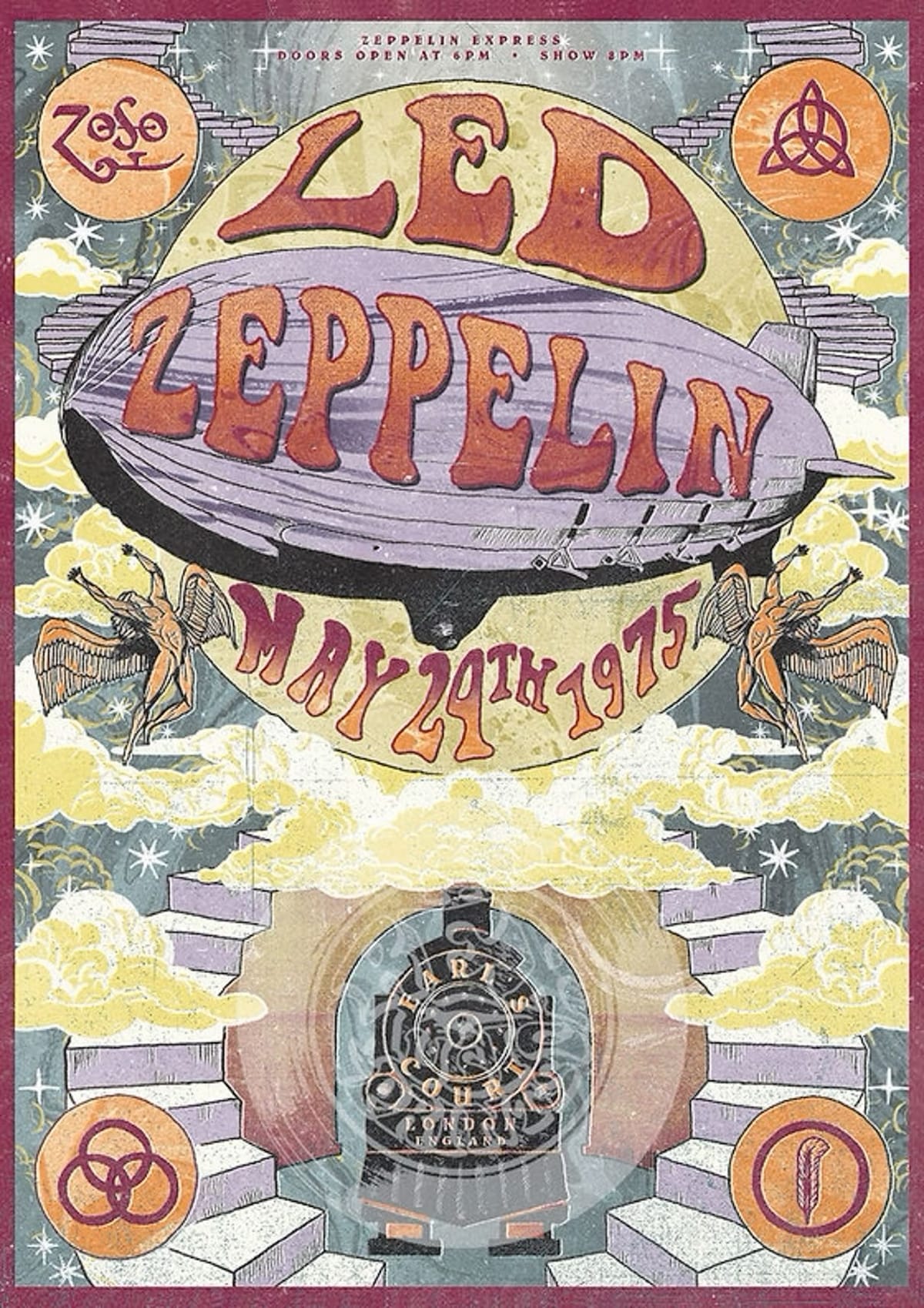 Led Zeppelin poster london, May 24th 1975