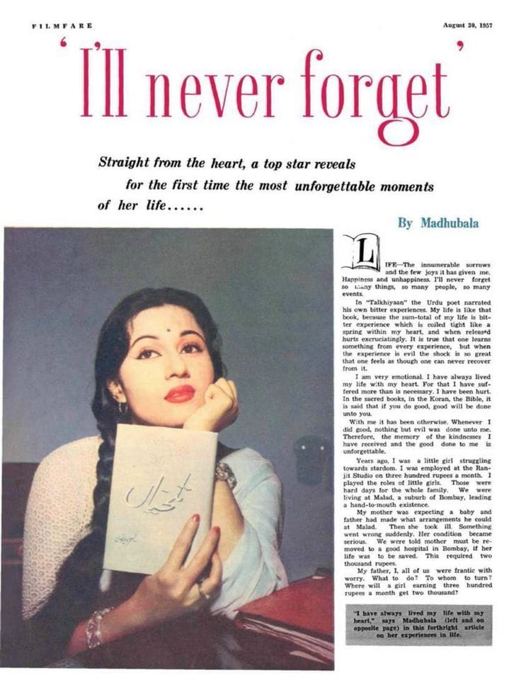 #Madhubala in filmfare