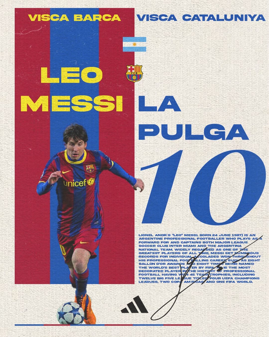 Lionel Messi - The GOAT | Inspirational Football Poster