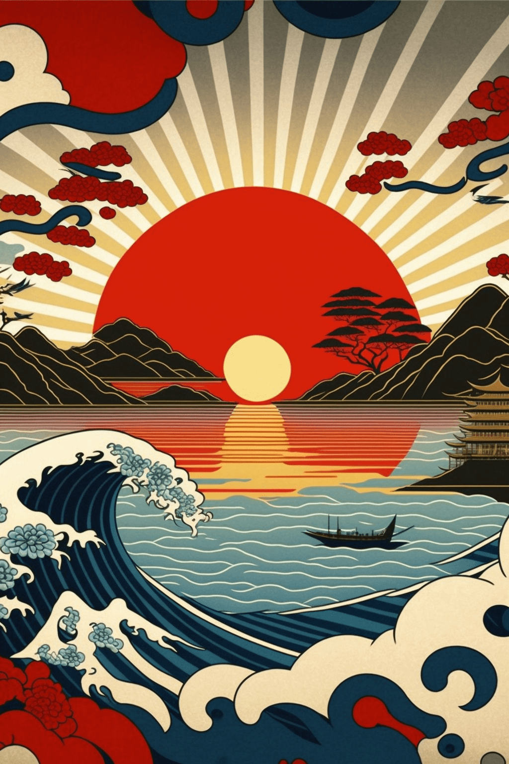 Japanese Landscape pop art
