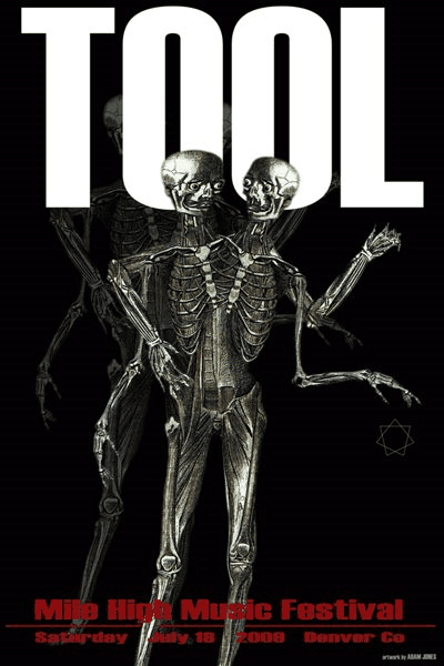 Tool Denver show poster by Adam Jones.