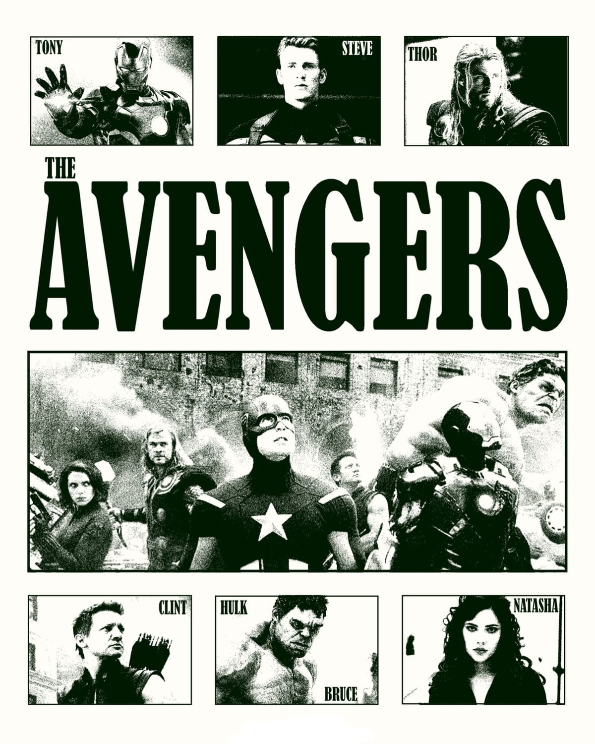 Avengers poster in green !