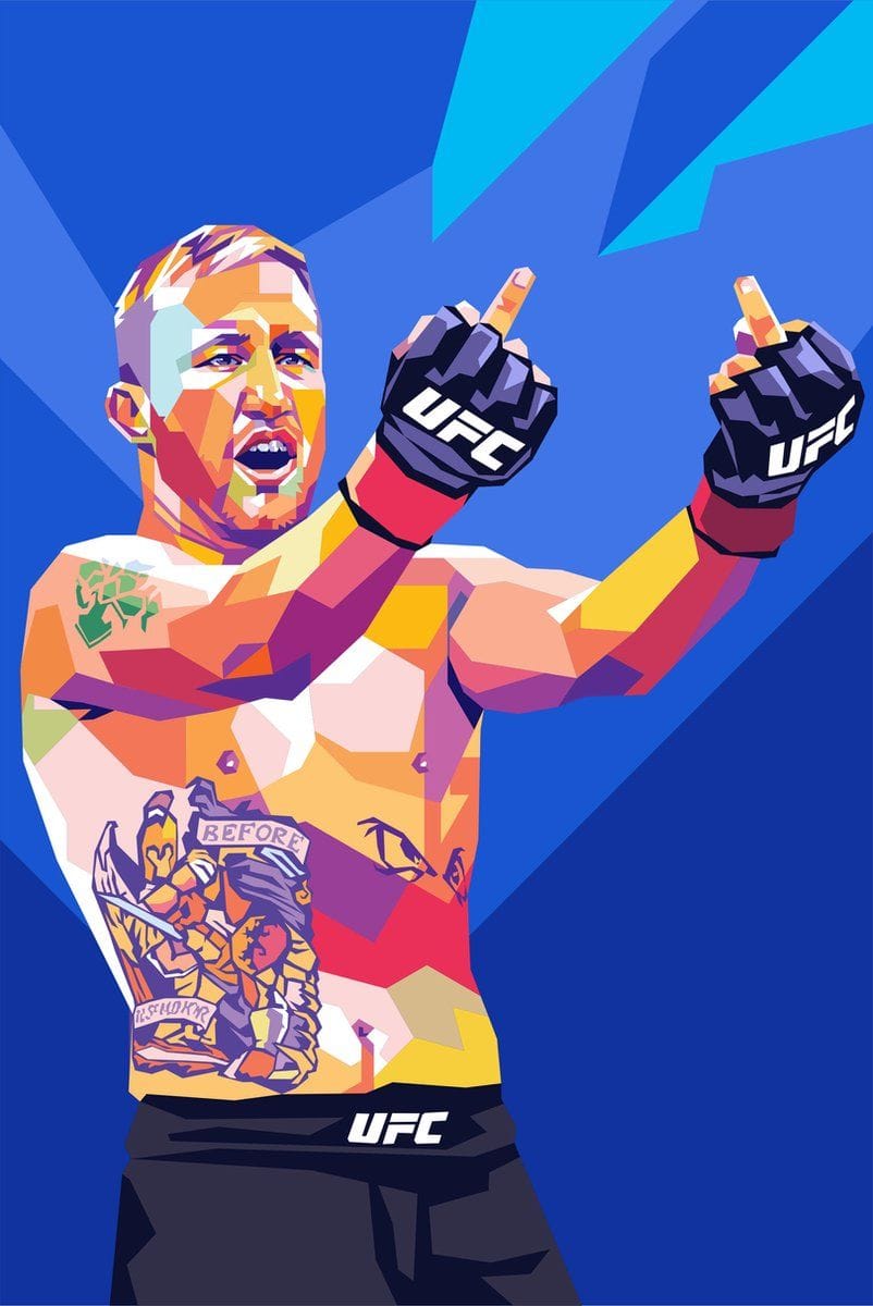 Justin Gaethje Poster | The Highlight | UFC | MMA Poster | 51x71cm | Wanddecoratie | Muurposter | Pop Kunst | Sport Poster | Geschikt om in te lijsten