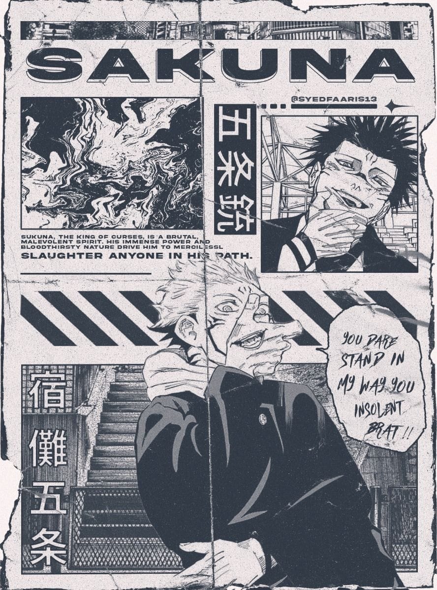 Sukuna Wallpaper/Poster - Photoshop - Jujutsu kaisen
