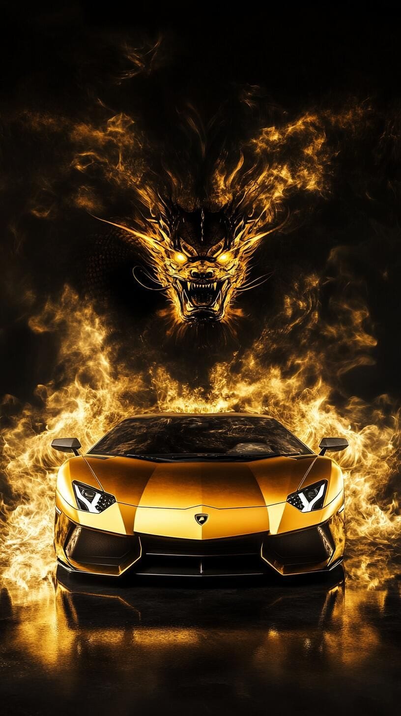 The Golden Dragon: Custom Gold Lamborghini Aventador Art