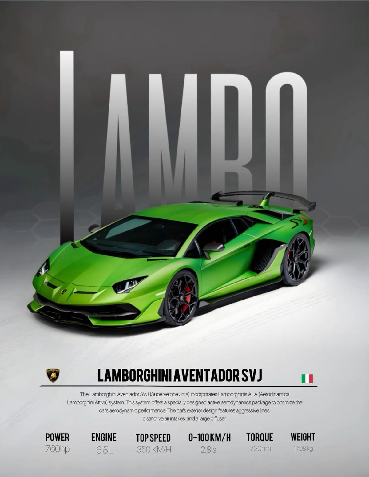 Lamborghini SVJ wallposter