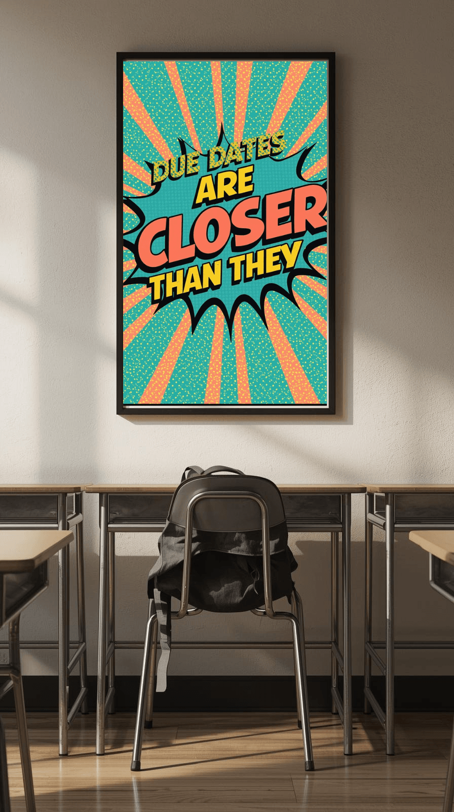 Funny Middle School Poster | Due Dates Are Closer Than They Appear