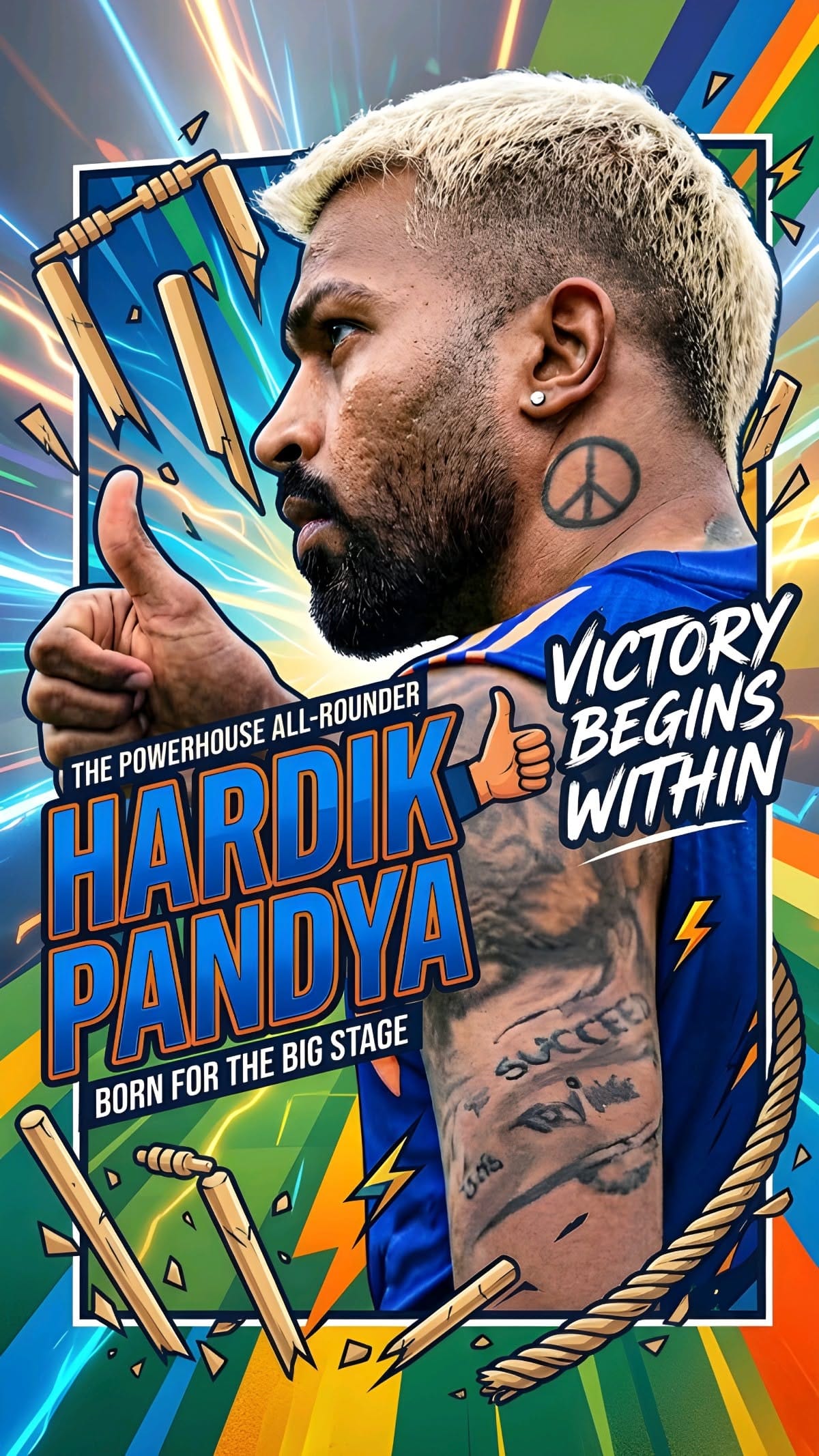 Cricket Motivation Poster – Born for the Big Stage 🏆