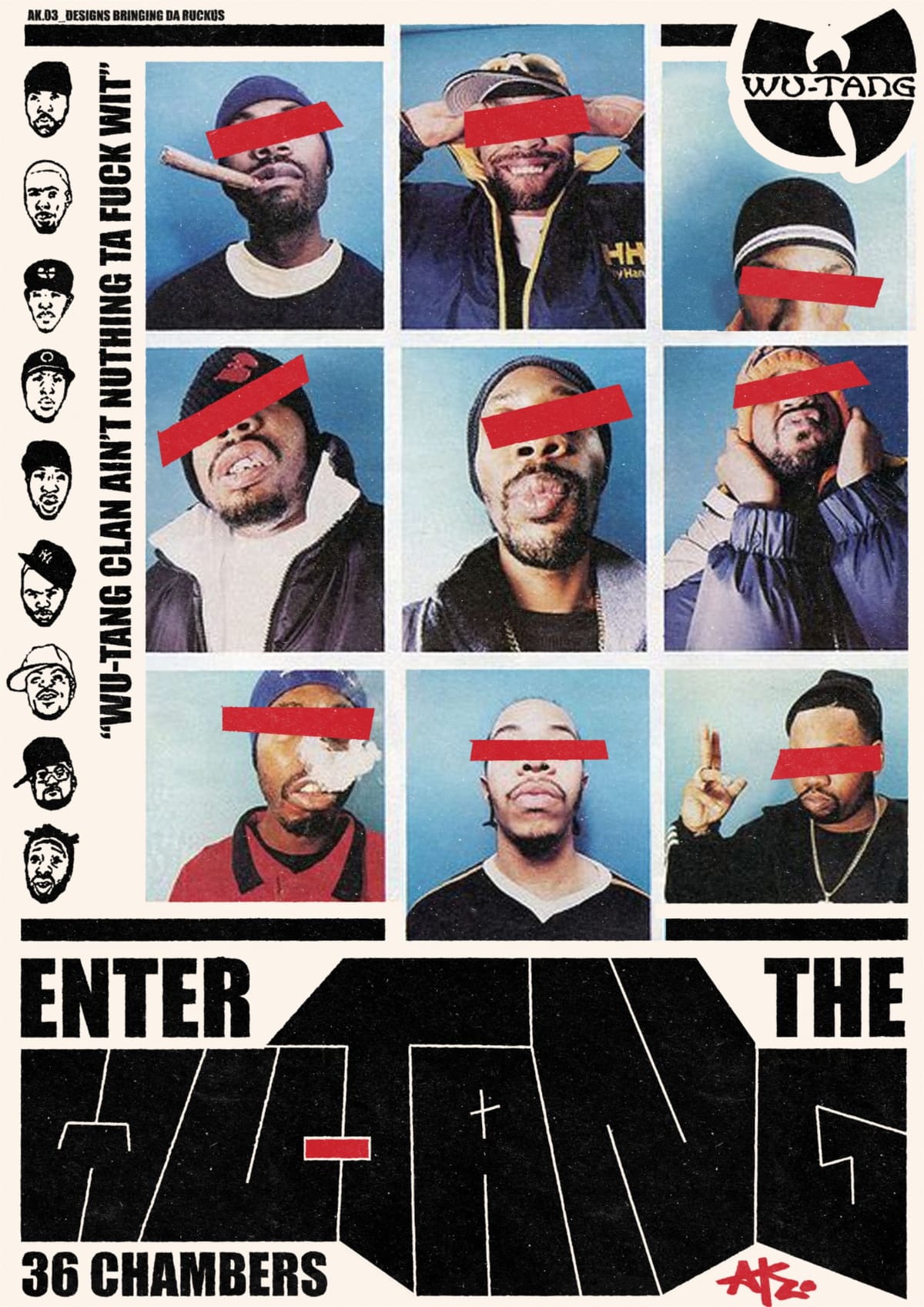 wu tang clan poster retro style typography and that