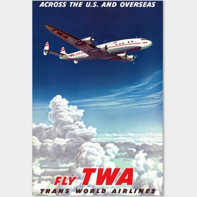 Across The U.s. And Overseas Fly Twa Vintage Poster Poster