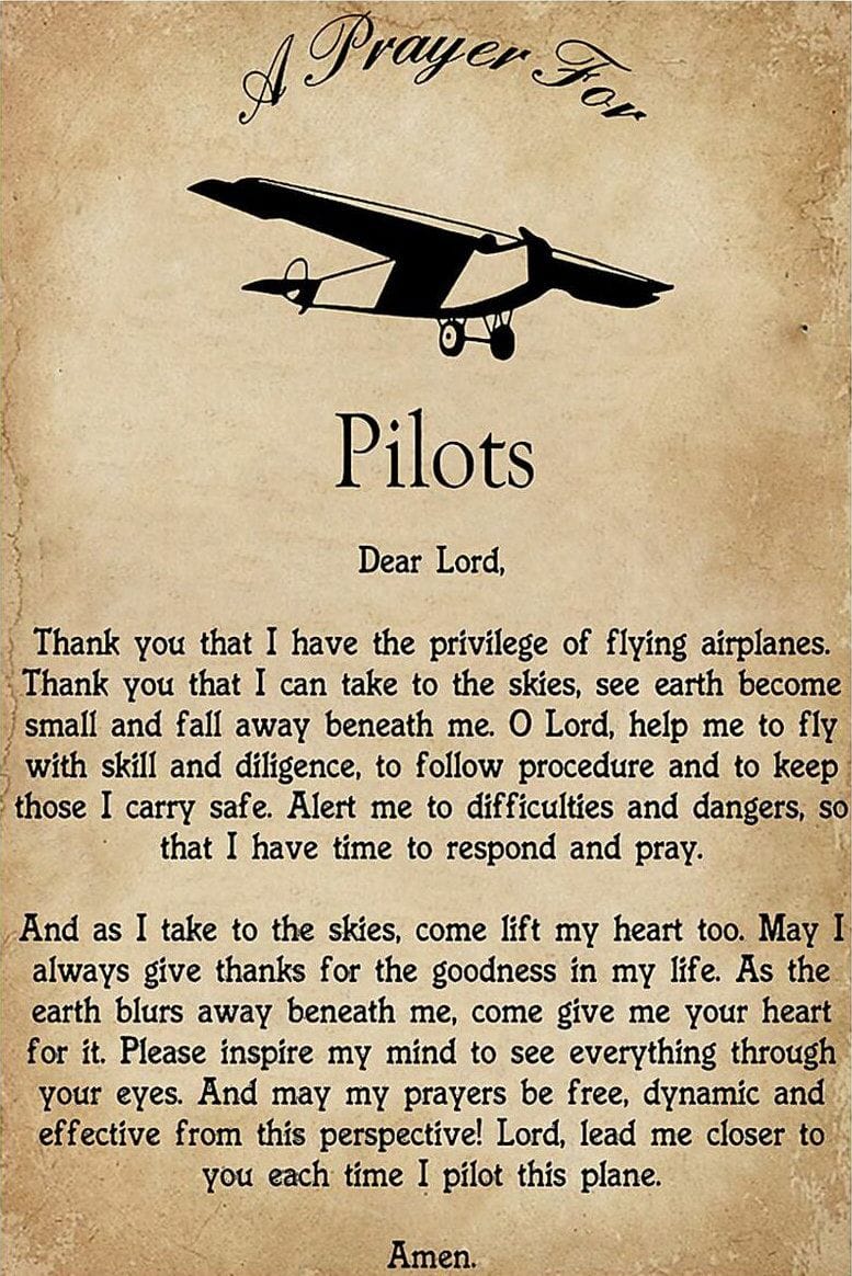 Pilots prayer poster wall art home-decor