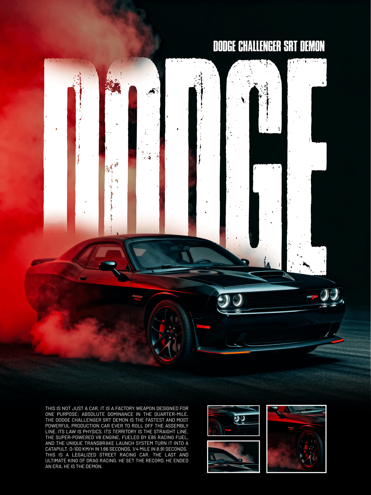 Dodge Challenger SRT Demon poster