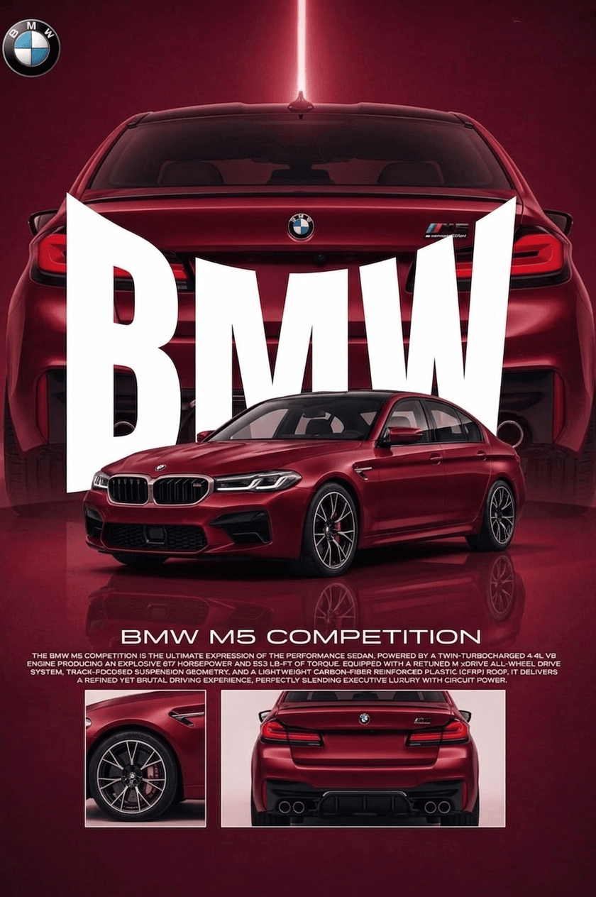 BMW M5 compitation wall poster