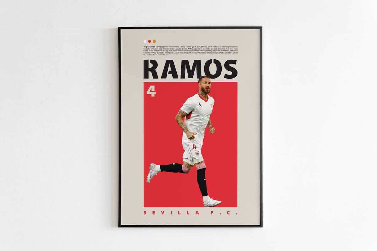 Sergio Ramos Poster Sevilla Poster Minimalist Sergio Ramos - Etsy