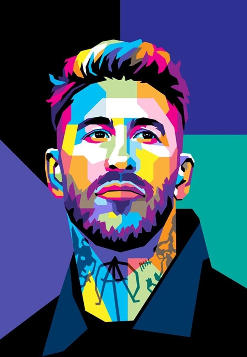 Sergio Ramos Poster | Voetbalposter | Wanddecoratie | Muurposter | 51x71cm | Geschikt om in te lijsten