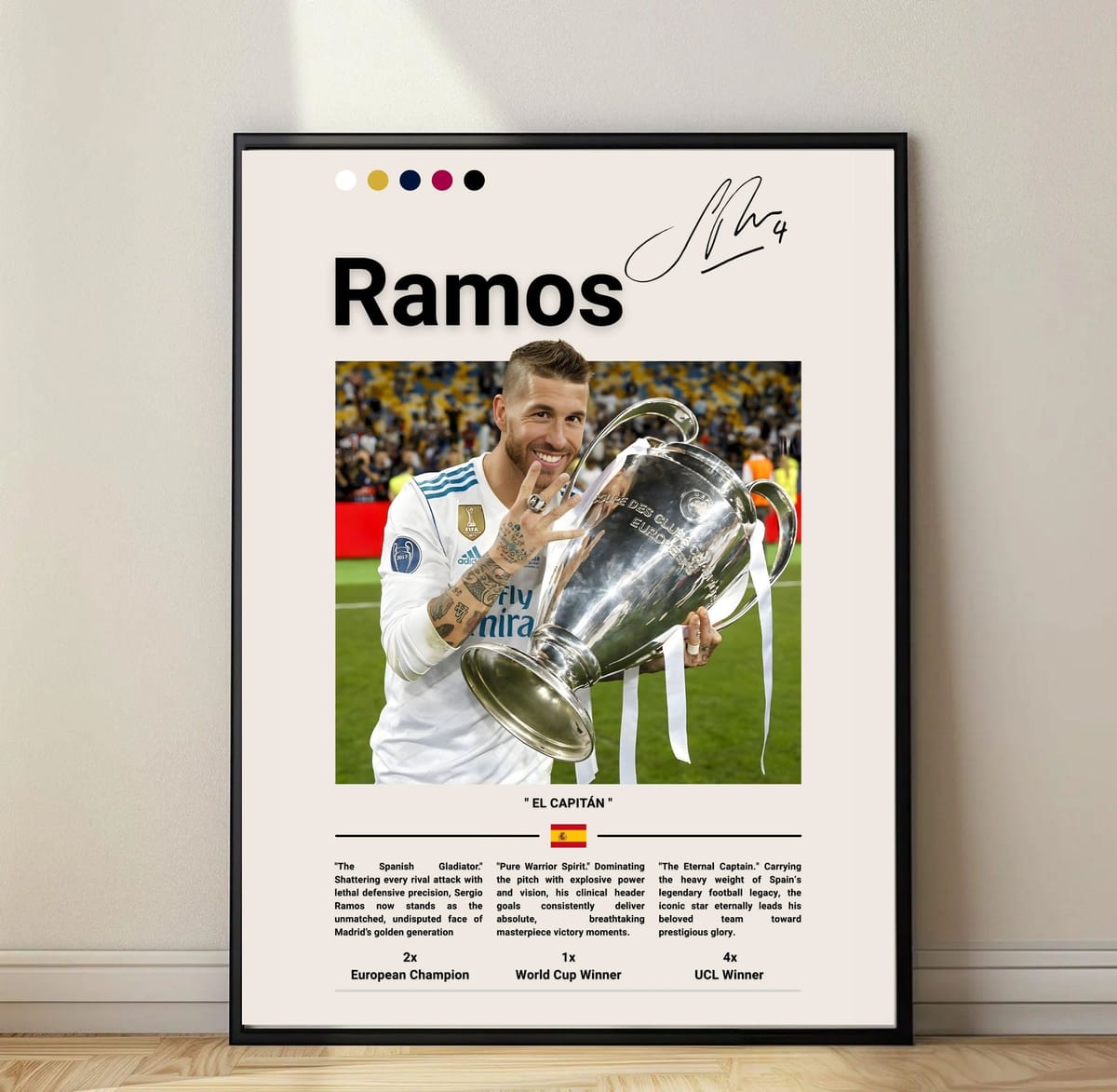 Sergio Ramos Poster, Real Madrid Legend Art, Spanien Fußball Dekoration, digitaler Download