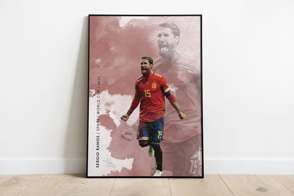 Sergio Ramos - Spain World Cup Poster: Football Art (Digital Download)