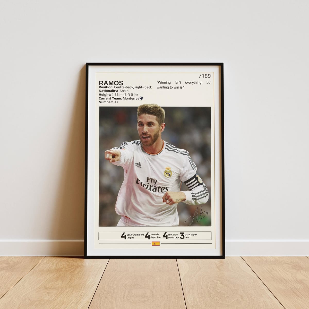 Sergio Ramos Poster, Soccer Wall Art, Sergio Ramos Print,  Football Gifts, Soccer Poster, Spain Soccer Player Poster