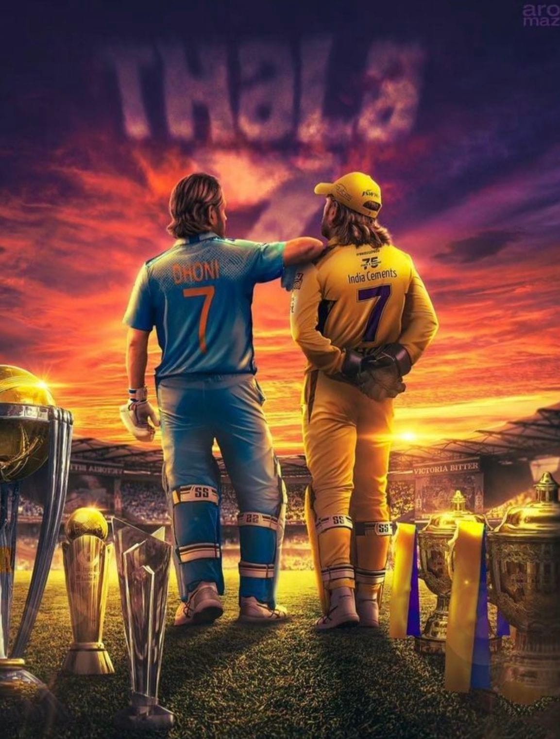MS Dhoni and Virat Kohli poster