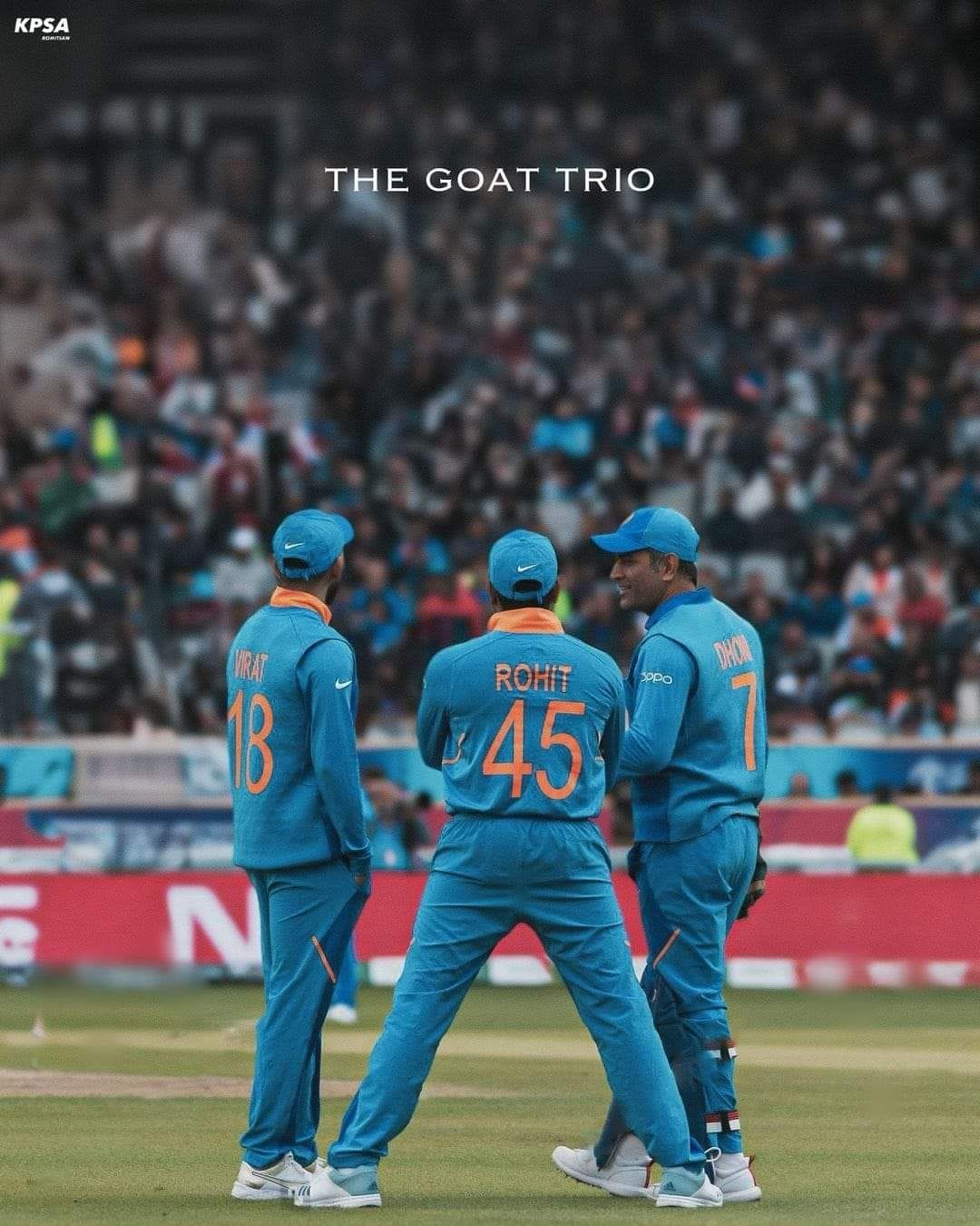 Virat Rohit and Ms Dhoni 🧡