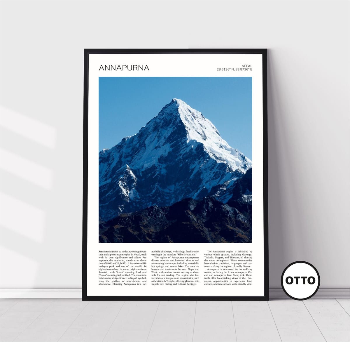 Annapurna Wall Art | Annapurna Mountain Home Decor | Nepalese Artful Travel Gift | Himalayas, Nepal Art Poster Print