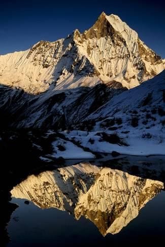 Mount Machapuchare(6997M) At Sunset. Annapurna Himal, Annapurna Sanctuary, Central Nepal Premium Photographic Print - Enrique Lopez-Tapia | Art.com