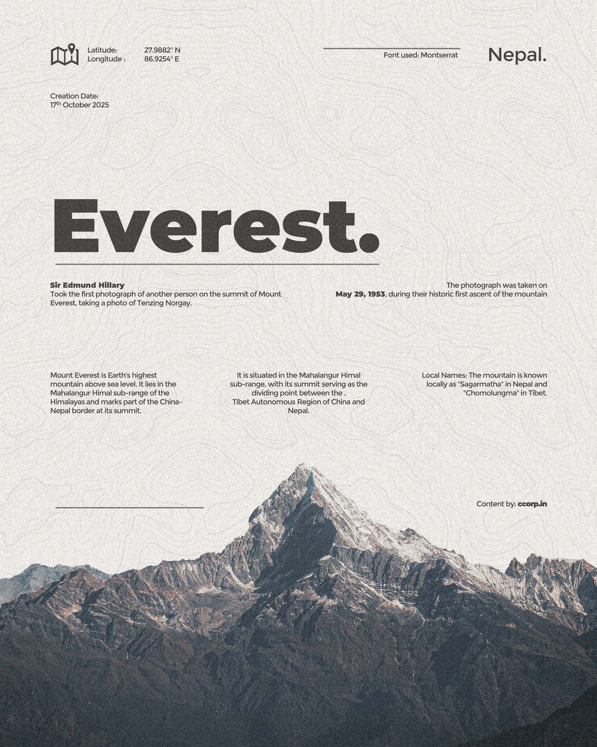 Mt Everest poster