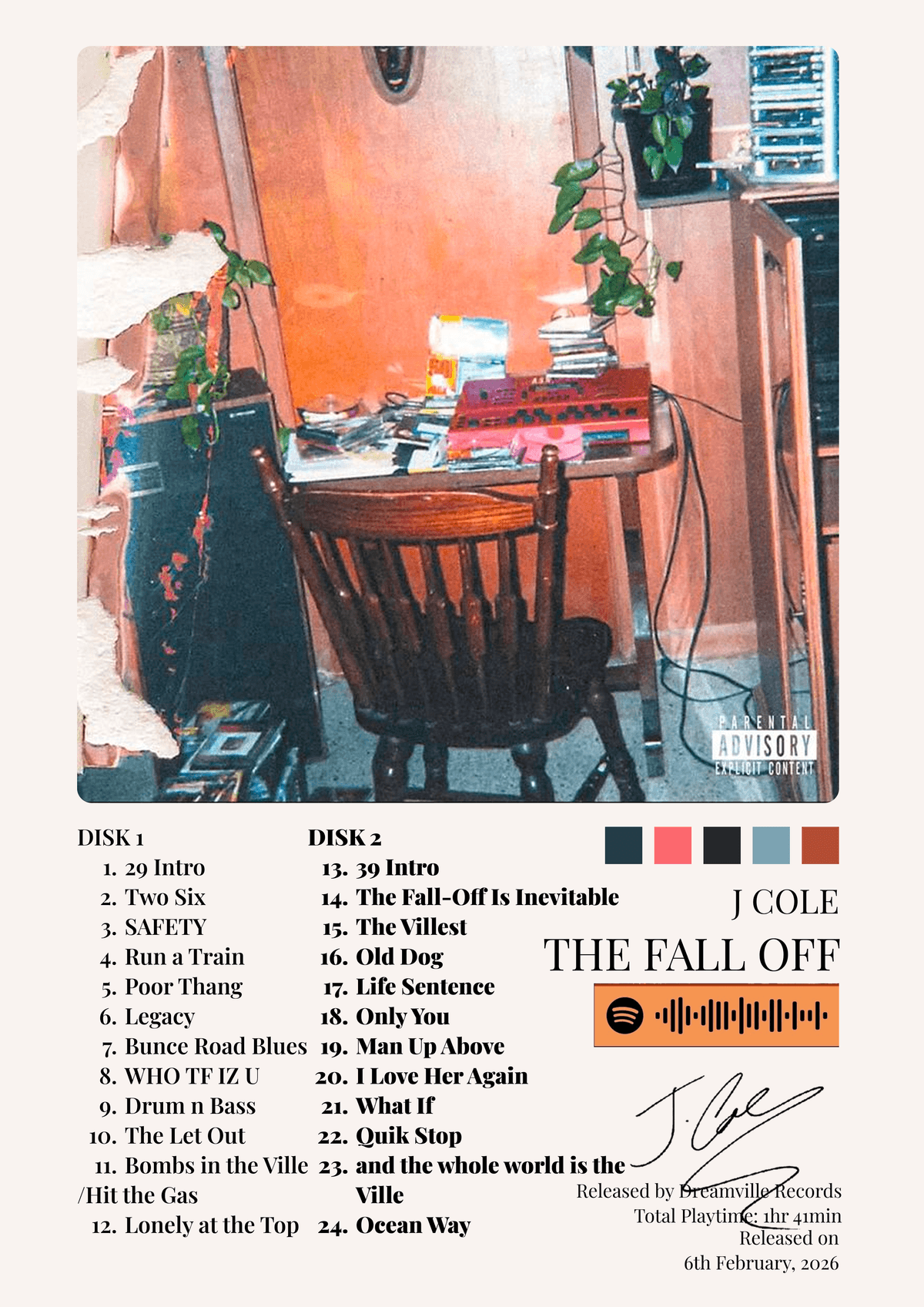 J Cole | The Fall Off Album Poster