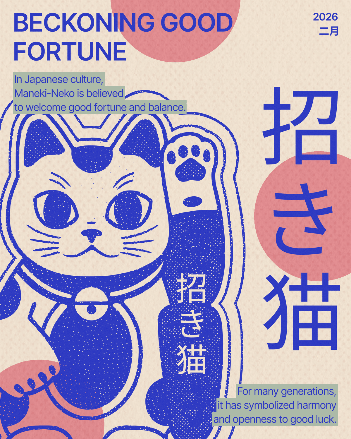Maneki Neko-  Lucky Cat Poster